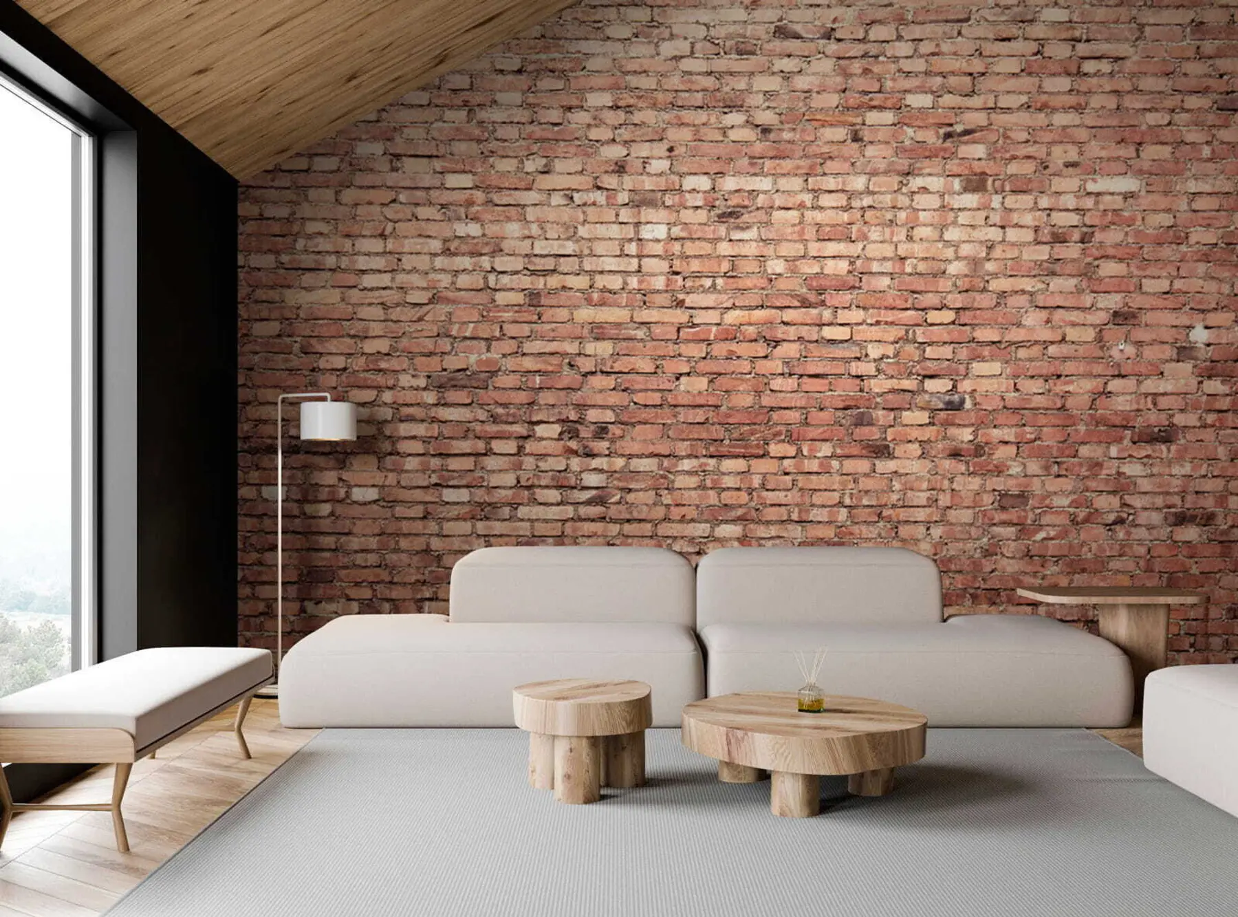 fototapeter Brun, tre og rektangel u53032