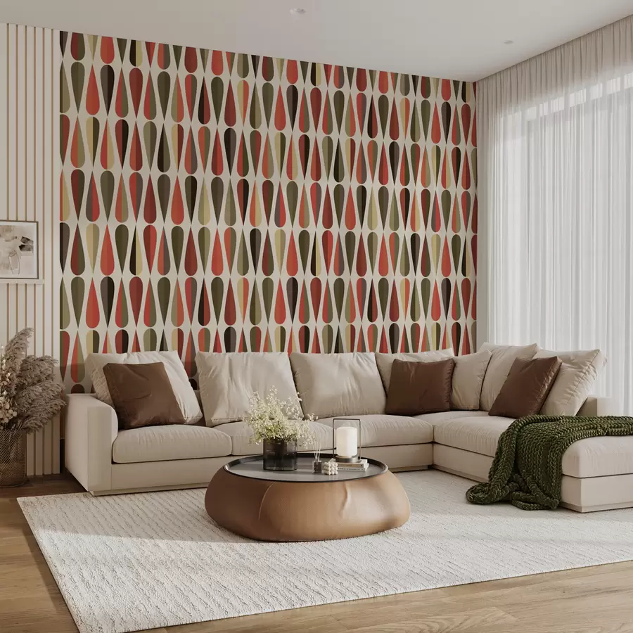 fototapeter Retro 70-talls dråper u51626