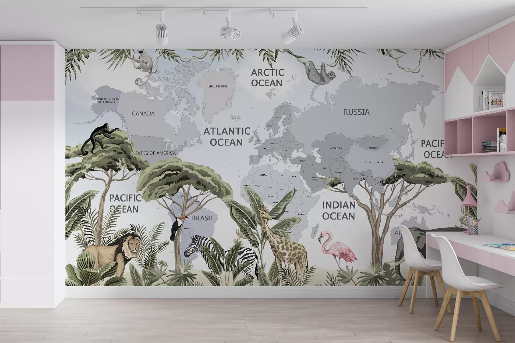 fototapeter Verdenskart over jungelen u50380