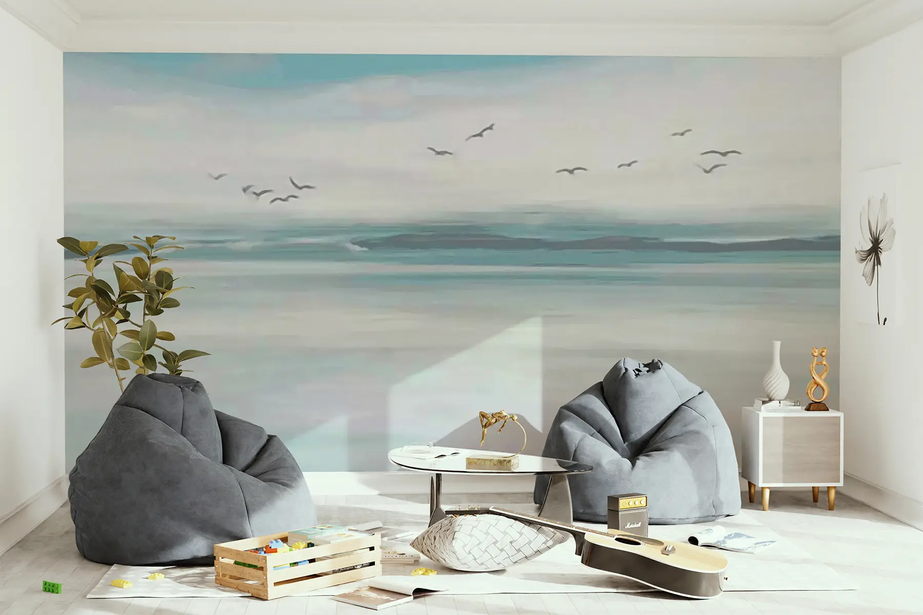 fototapeter Måker over havet u05695