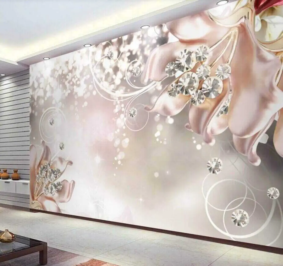 fototapeter Porselensblomster og krystaller u17739