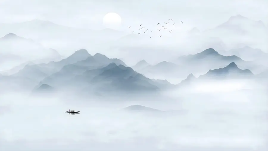 fototapeter Fjell i tåken u23971