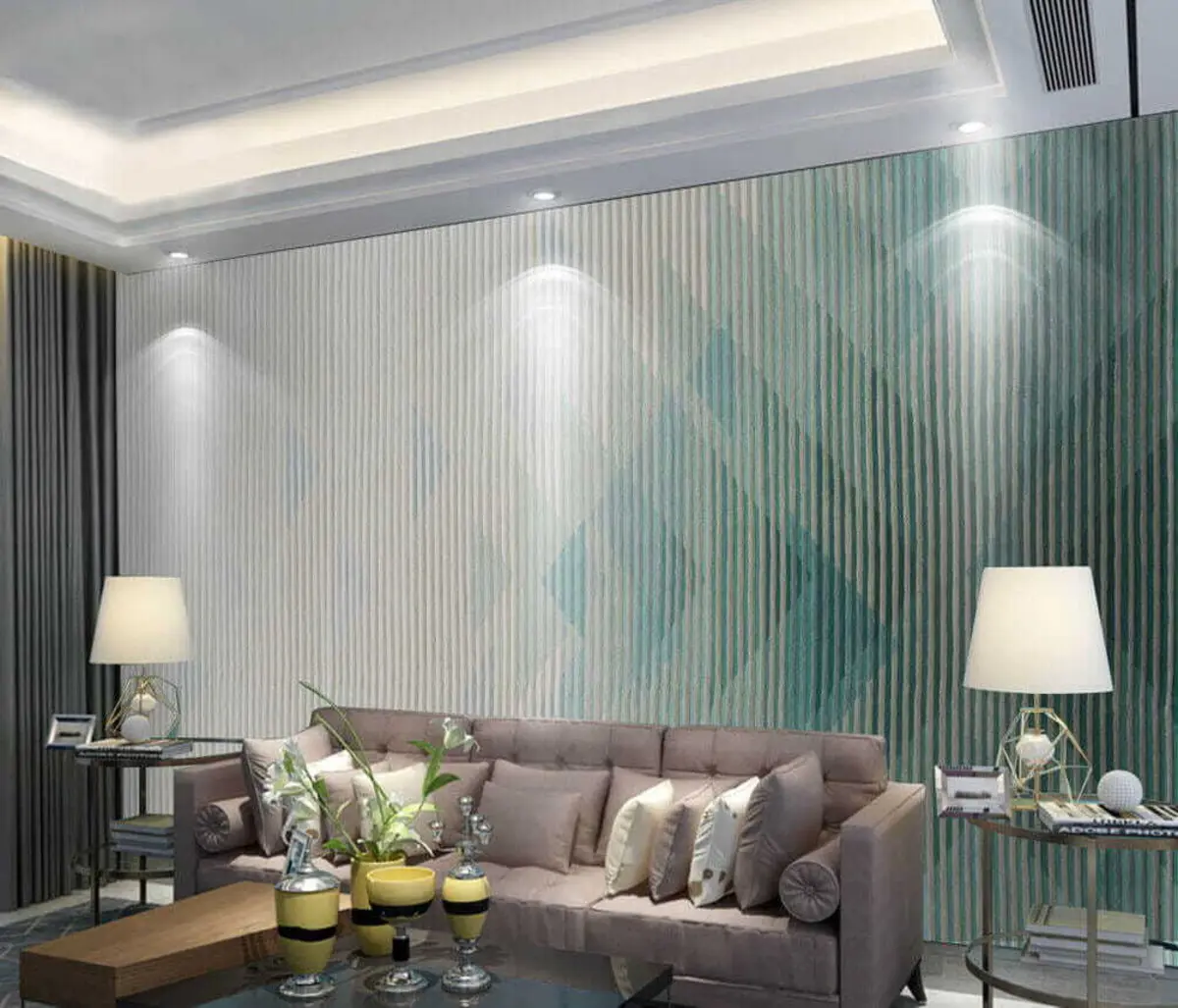 fototapeter Gradient med mintlinje u29152