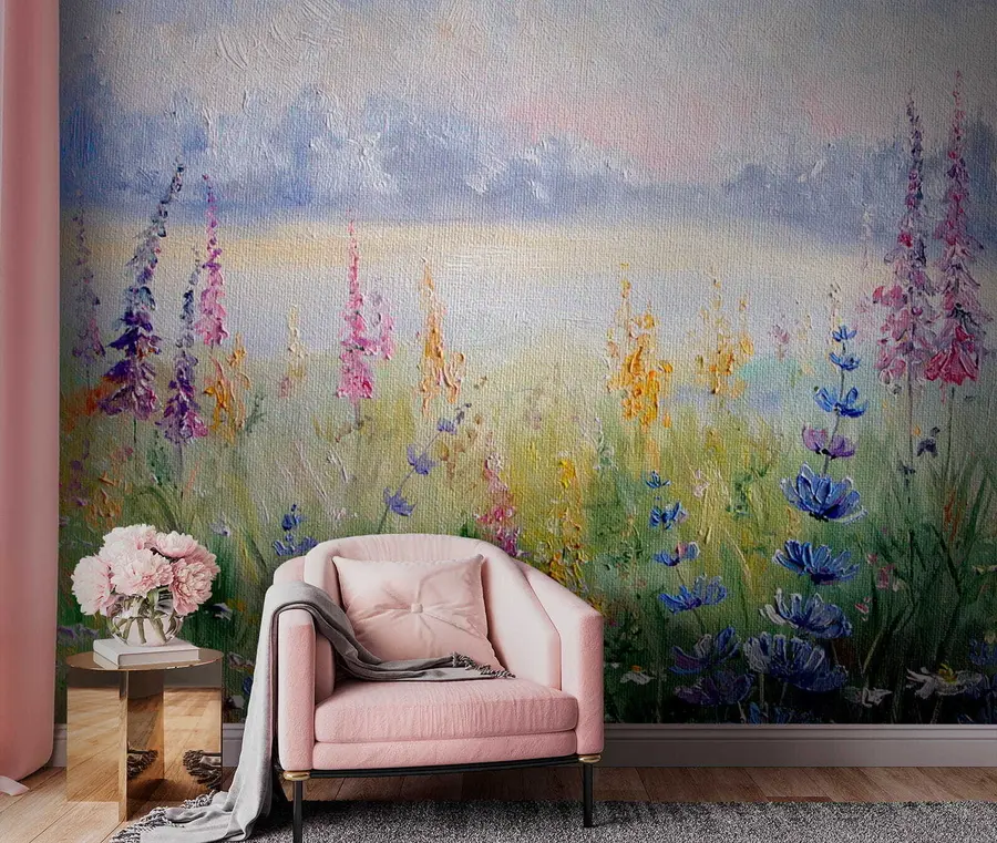 fototapeter Blomstereng, oljemaleri u30067