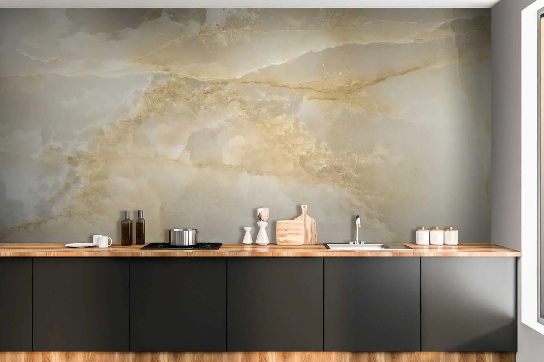 fototapeter Beige marmor u32035