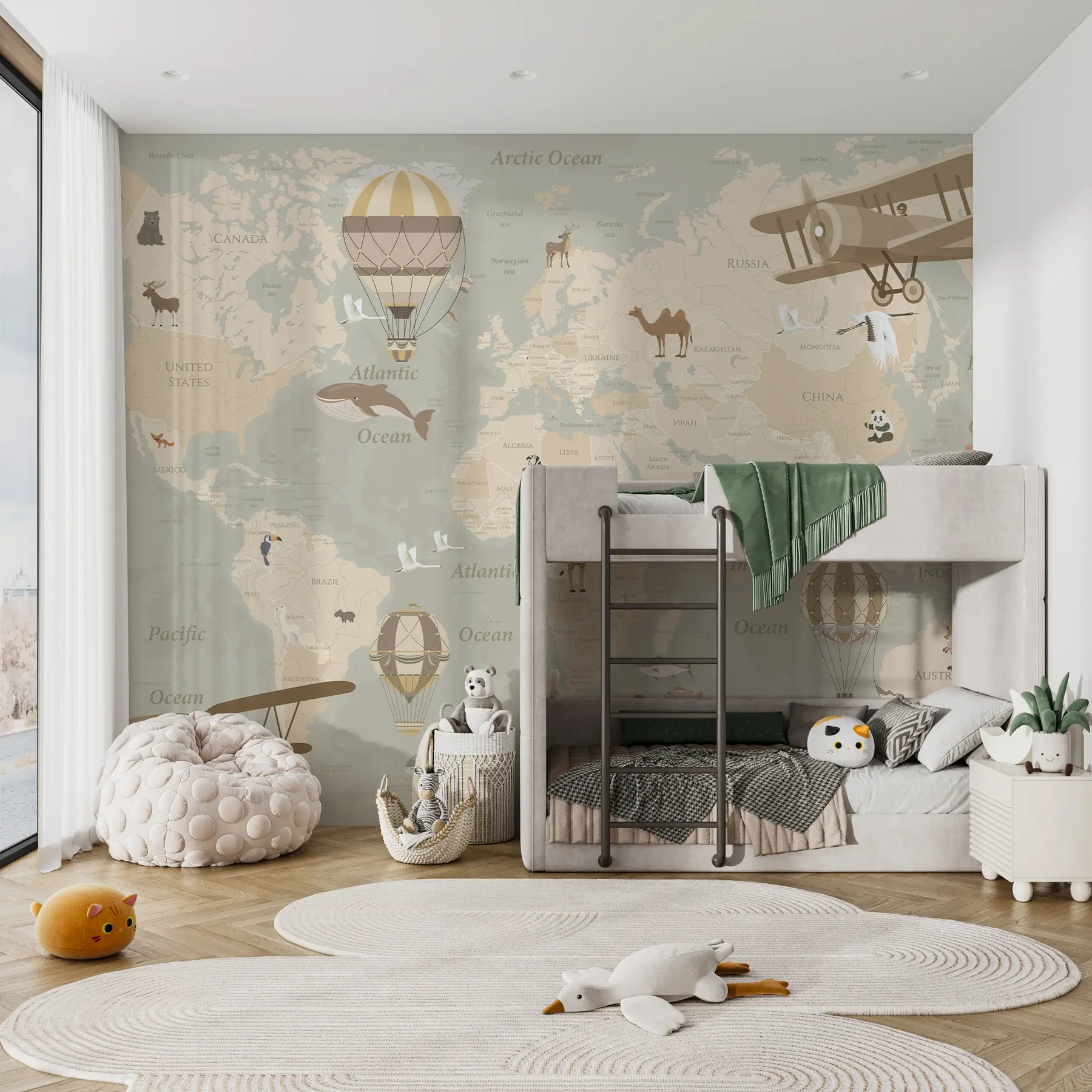fototapeter Verdenskart for barn u36066