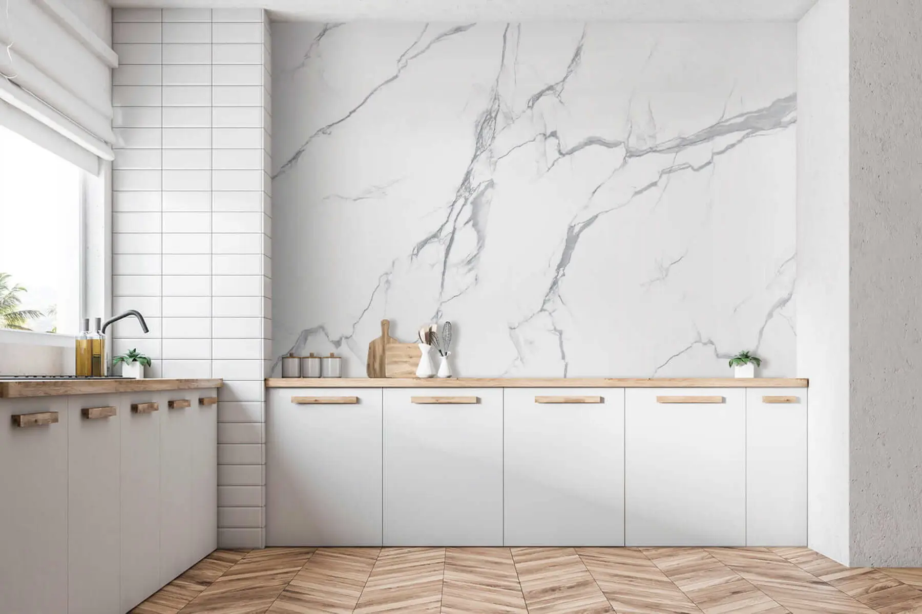 fototapeter Hvit marmor u42049