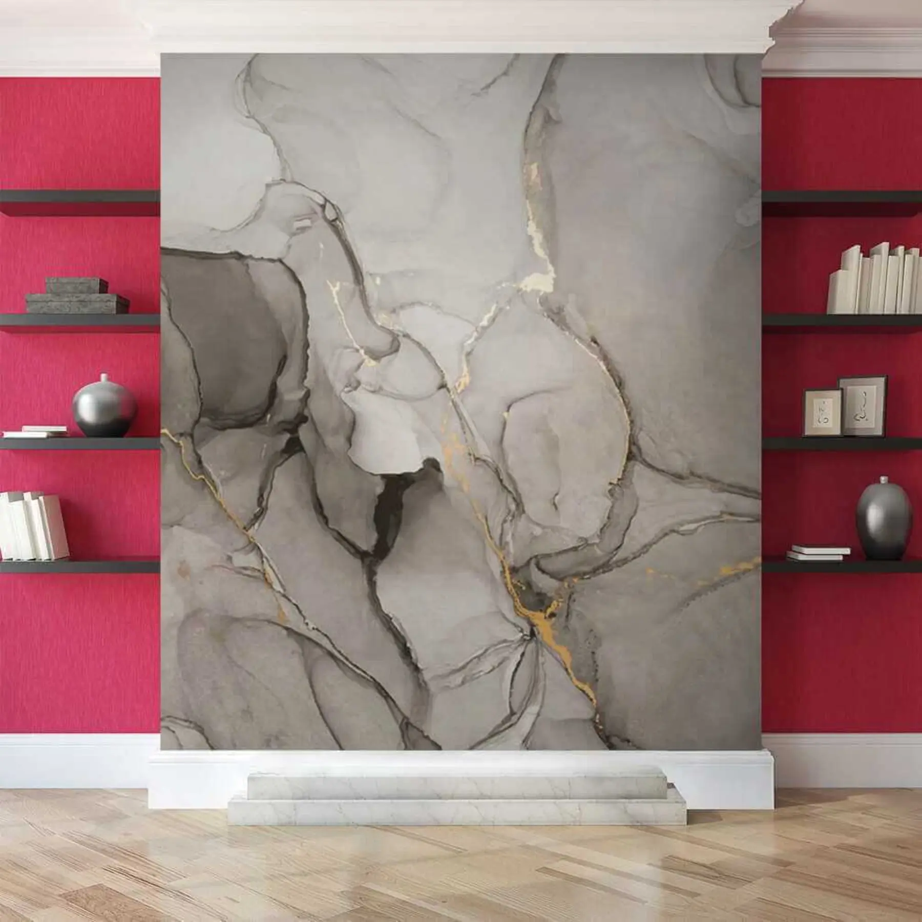 fototapeter Grå marmor u49256