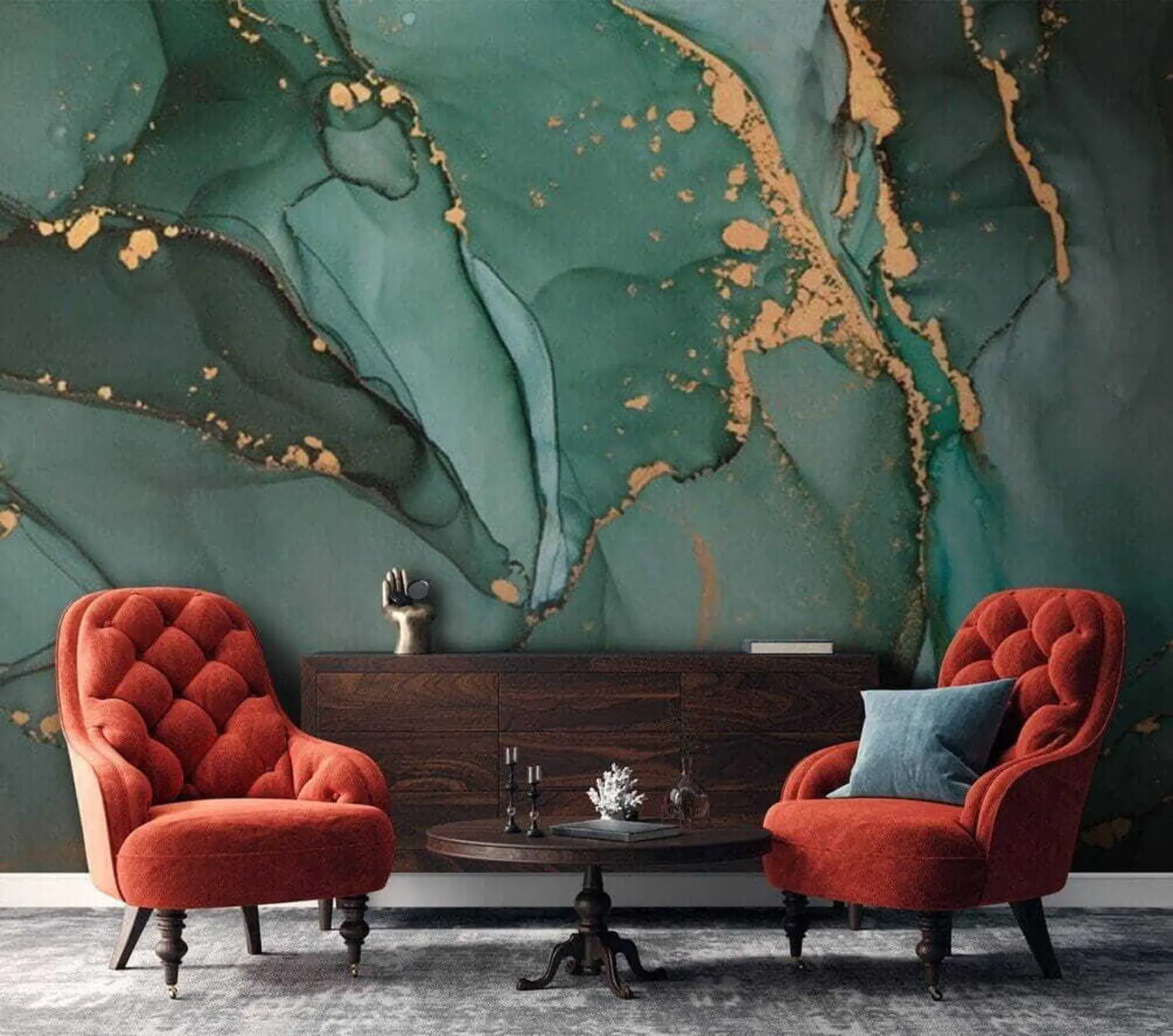 fototapeter Grønn marmor u50235