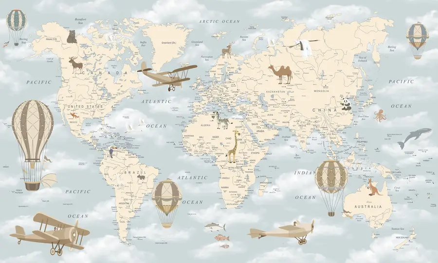 fototapeter Verden, kart og atlas u60135