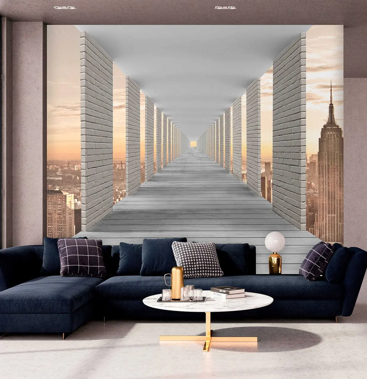 fototapeter Tunnel med utsikt over New York u59788