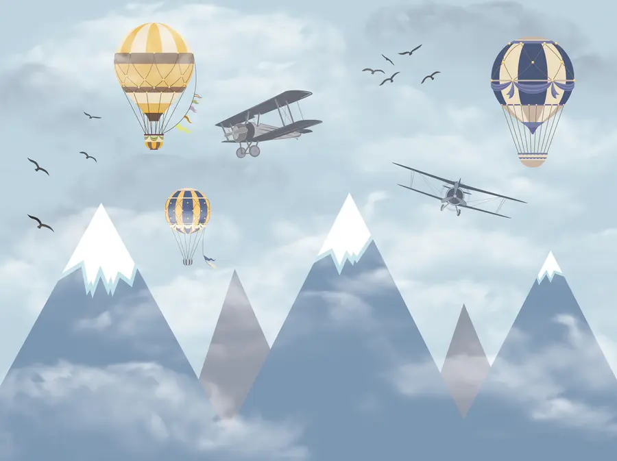 fototapeter Fjell og ballonger u60492