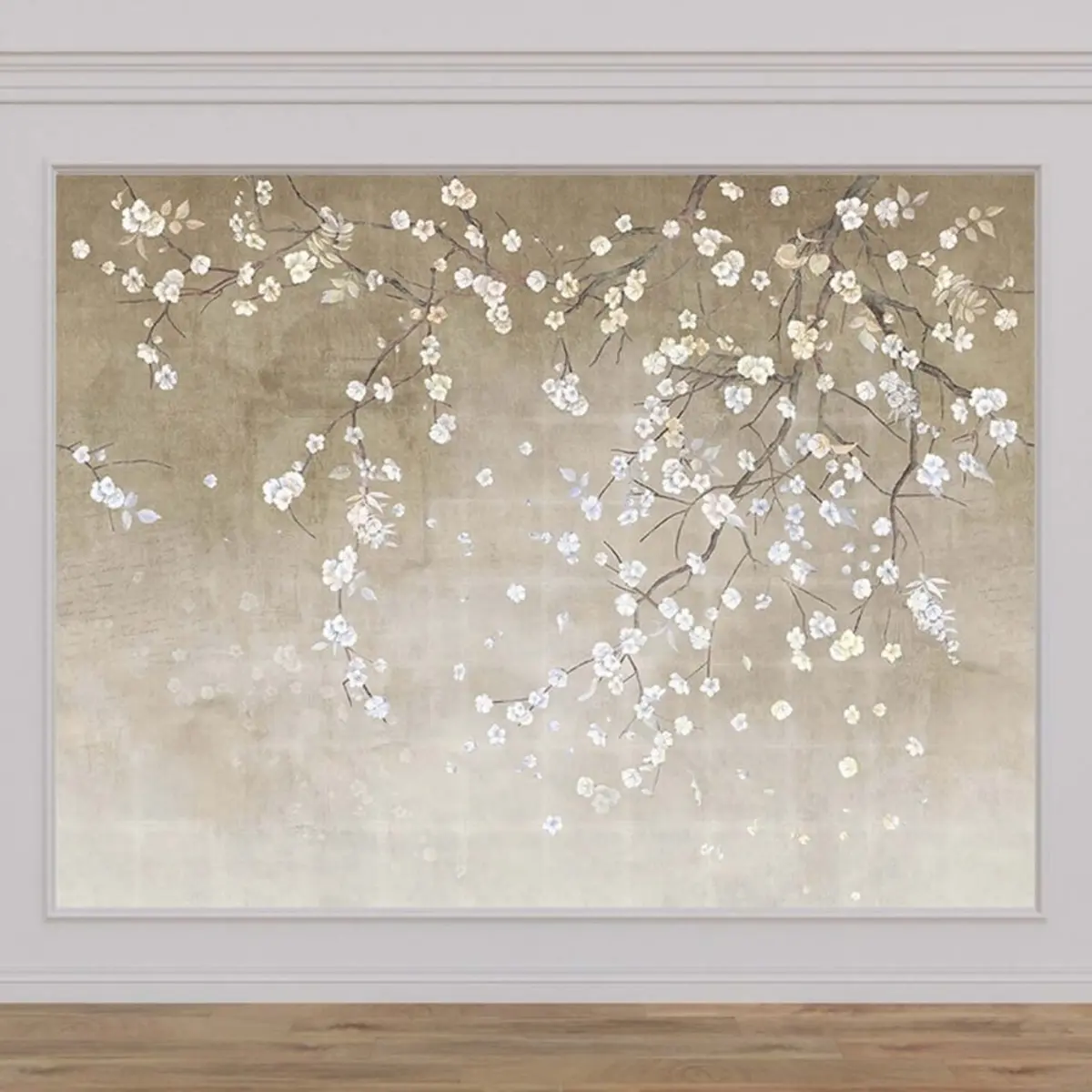 fototapeter Blomstrende tre på en lurvete vegg u61369