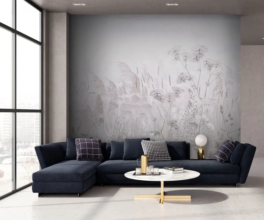 fototapeter Gråbeige villblomster u00104v2