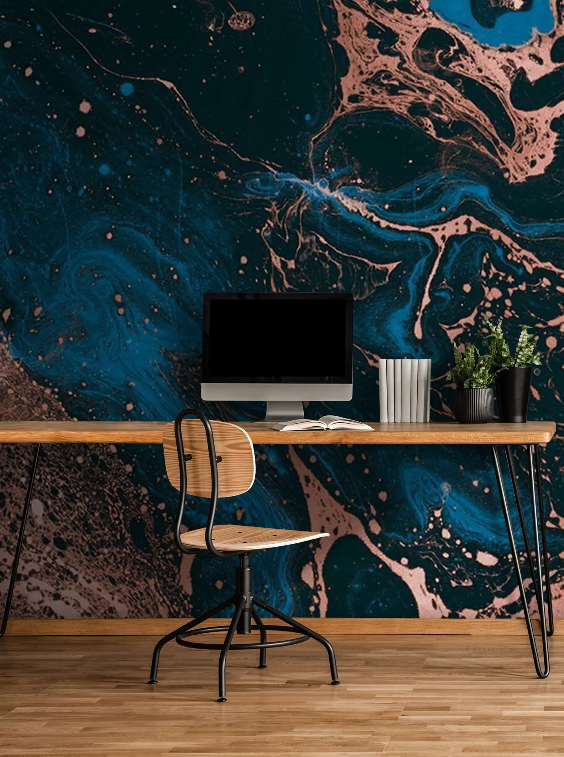 fototapeter Blå væsker, marmoreffekt u71439