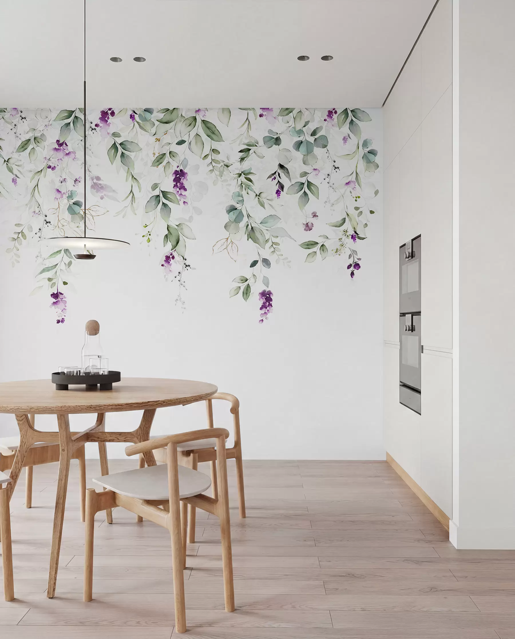 fototapeter akvarellkomposisjon med lavendelblomster u99687