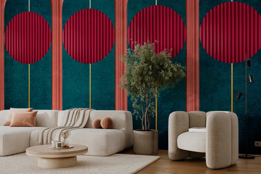 fototapeter Dekorbue i moderne stil minimalisme, teksturerte elementer w00388