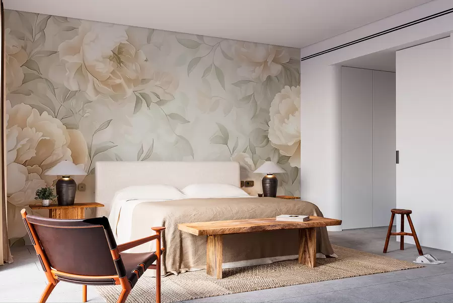 fototapeter Peoner i bleke og delikate farger w07892