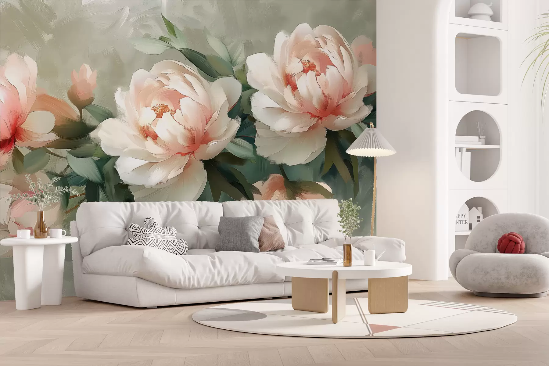 fototapeter En vakker myk og drømmende blomsterbakgrunn w07947