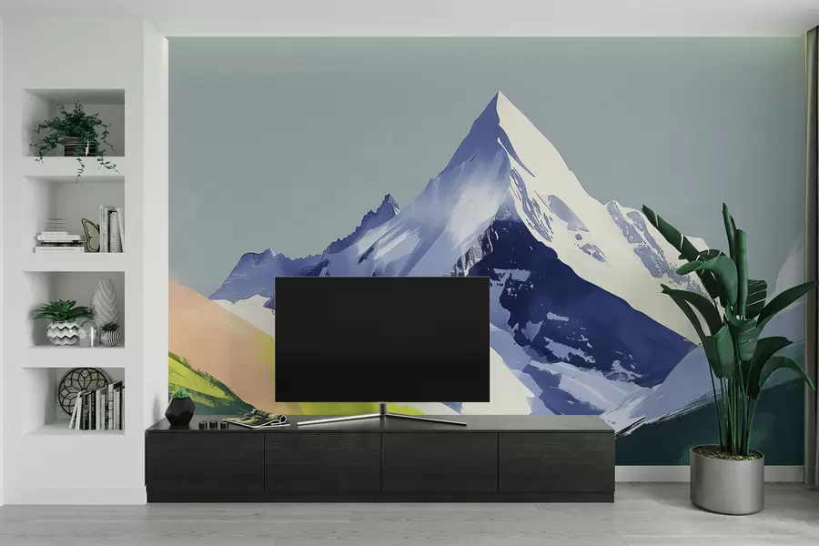 fototapeter Fjelllandskap med penselstrøk w01394