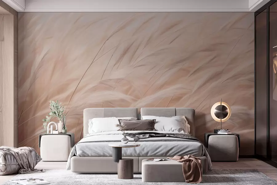 fototapeter Beige pigger av åkergress w01719v1