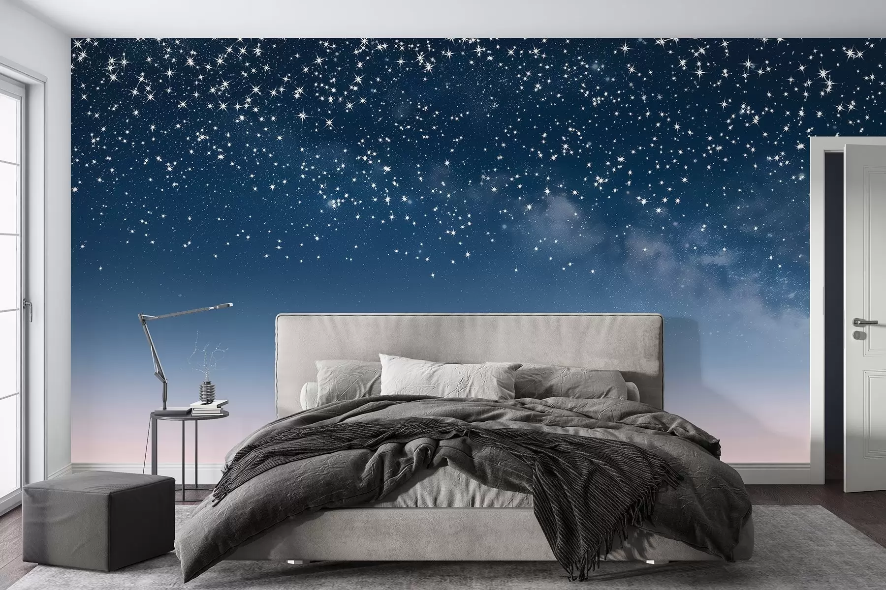 fototapeter Stjernehimmel, rosa gradient, kosmisk, stjernebilder w01797
