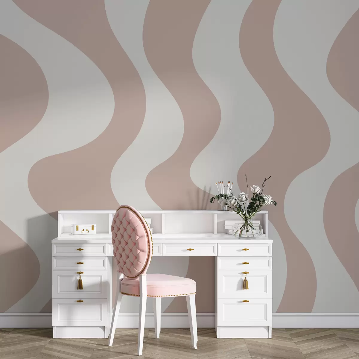 fototapeter Svingete rosa linjer w01833v1