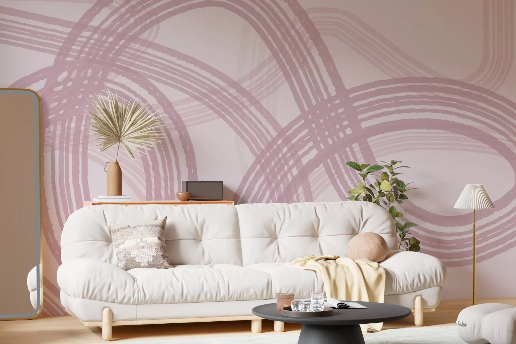 fototapeter Myke virvler i milde toner w00417v3