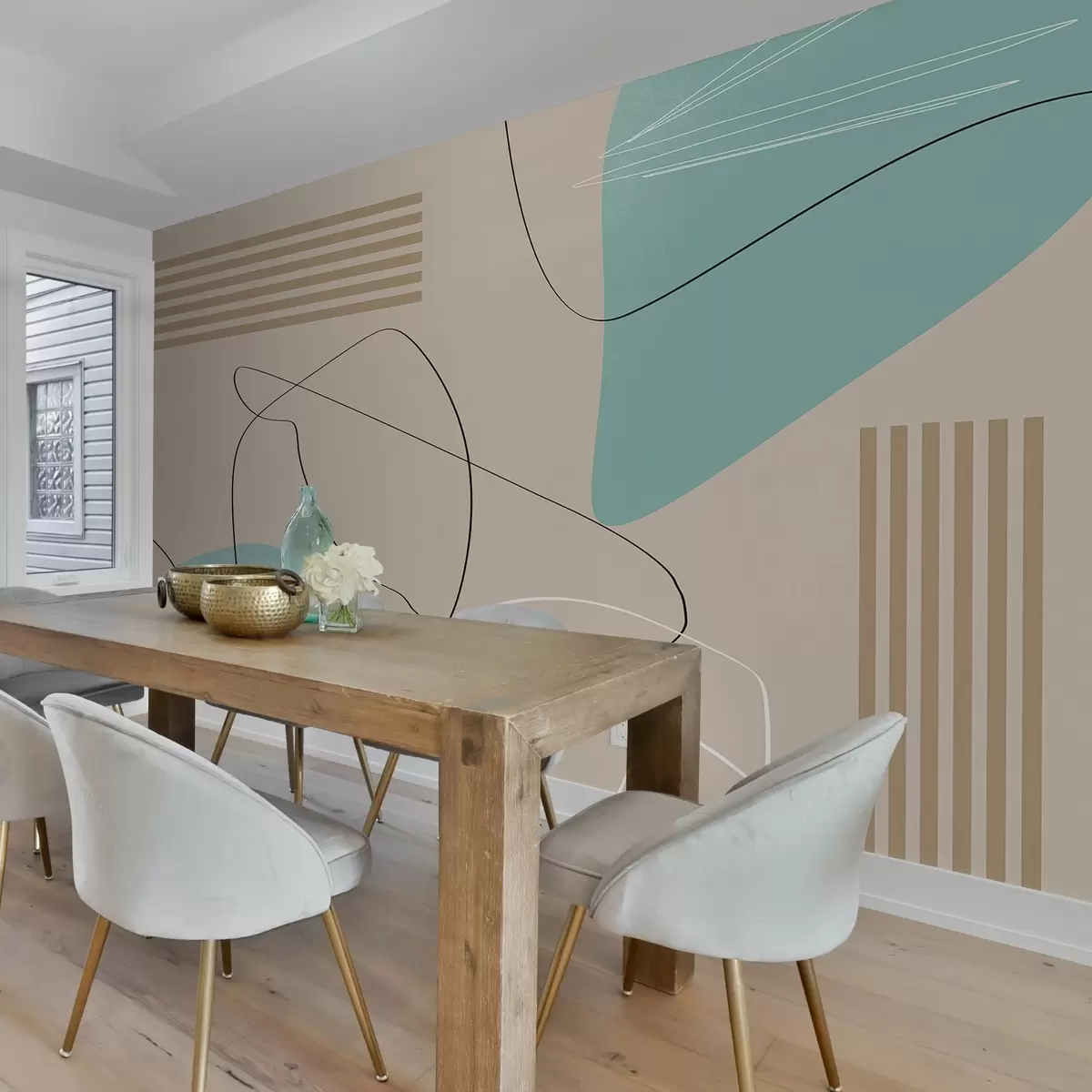 fototapeter Abstrakte former i duse farger w00724v2