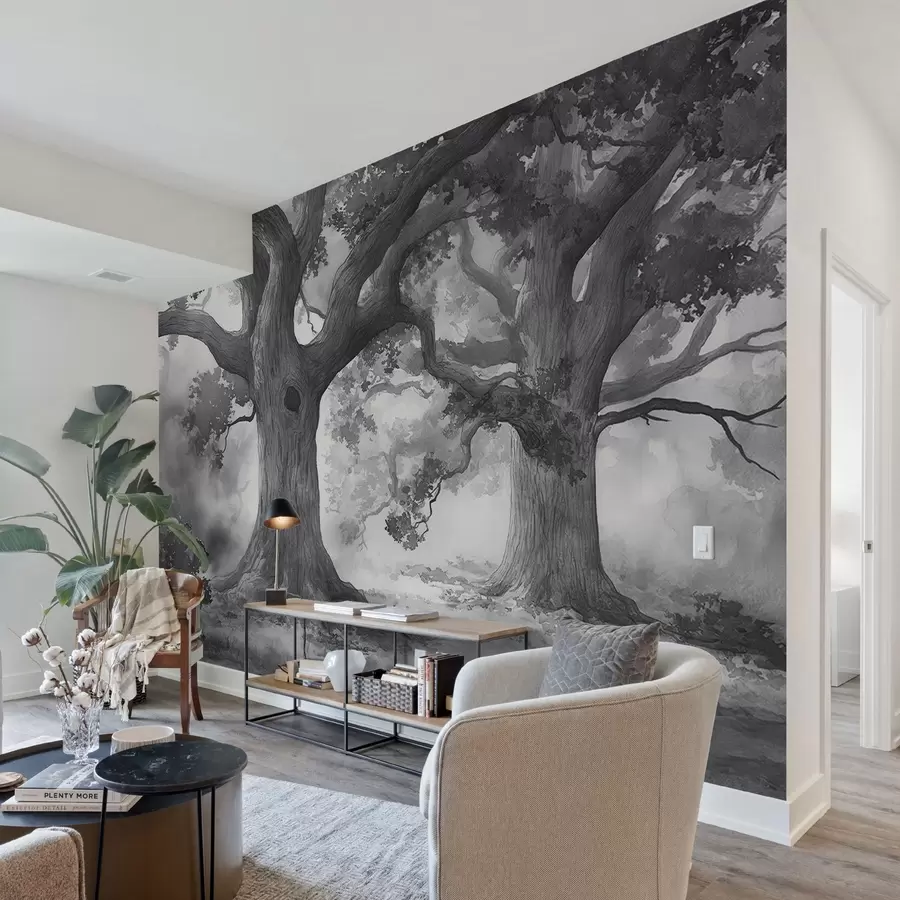 fototapeter Majestetiske trær i et rolig landskap w01182