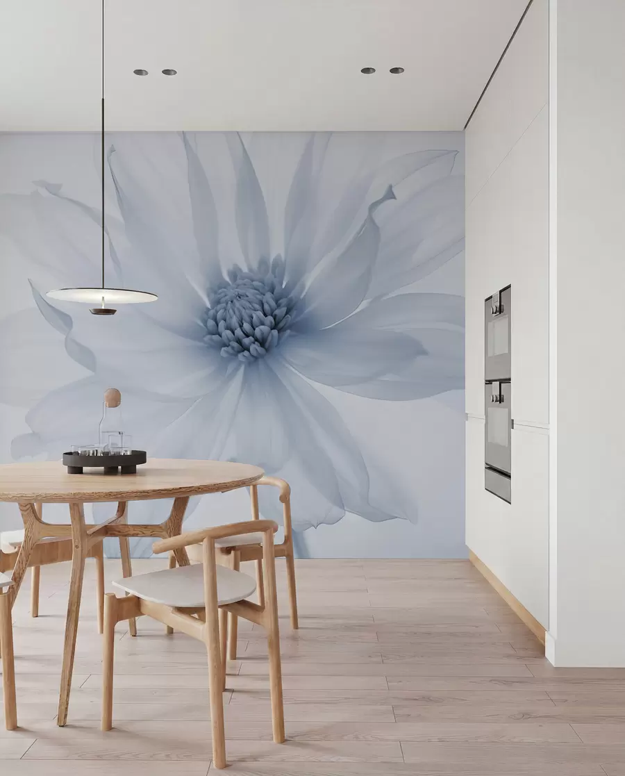 fototapeter Delikat blå blomst på en lys bakgrunn w02077