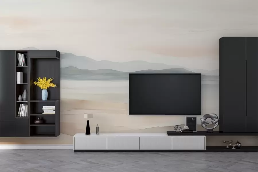 fototapeter Malt landskap i akvarell w02117