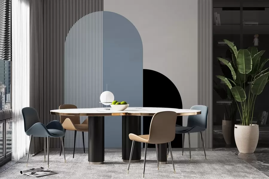 fototapeter Abstrakte former og linjer i harmoni w00631v2