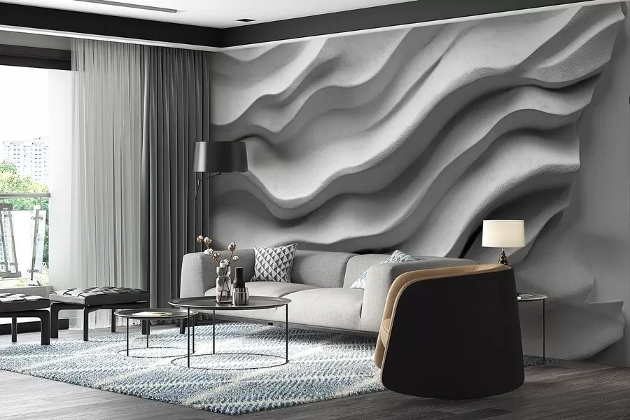 fototapeter Betongtekstur av glatt relieff w02233