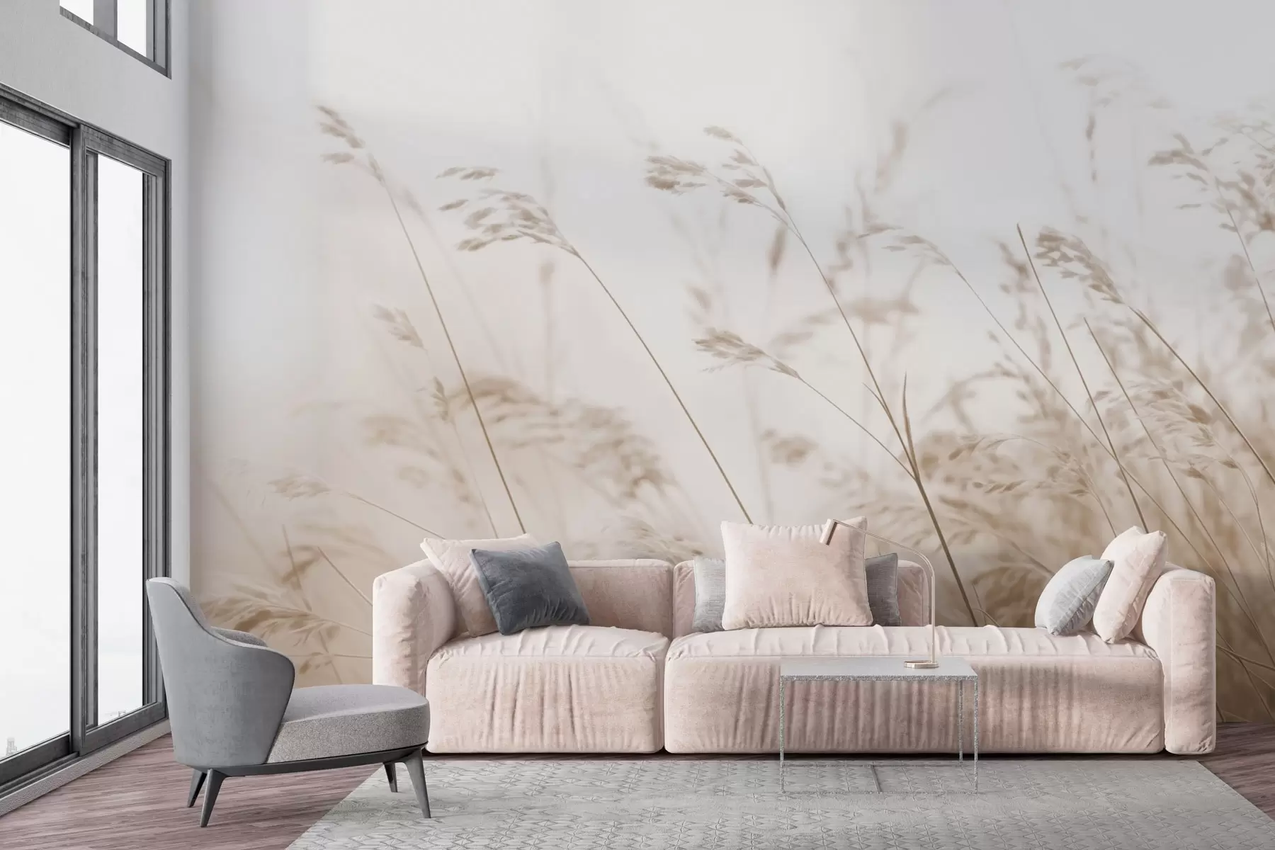 fototapeter Åkergress i tåkete morgengry w02250