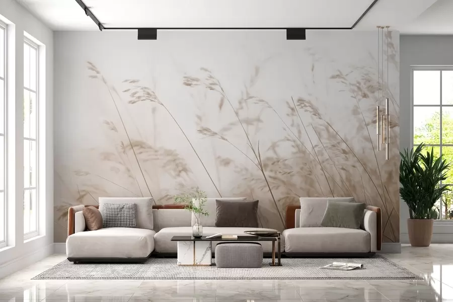 fototapeter Åkergress i tåkete morgengry w02250