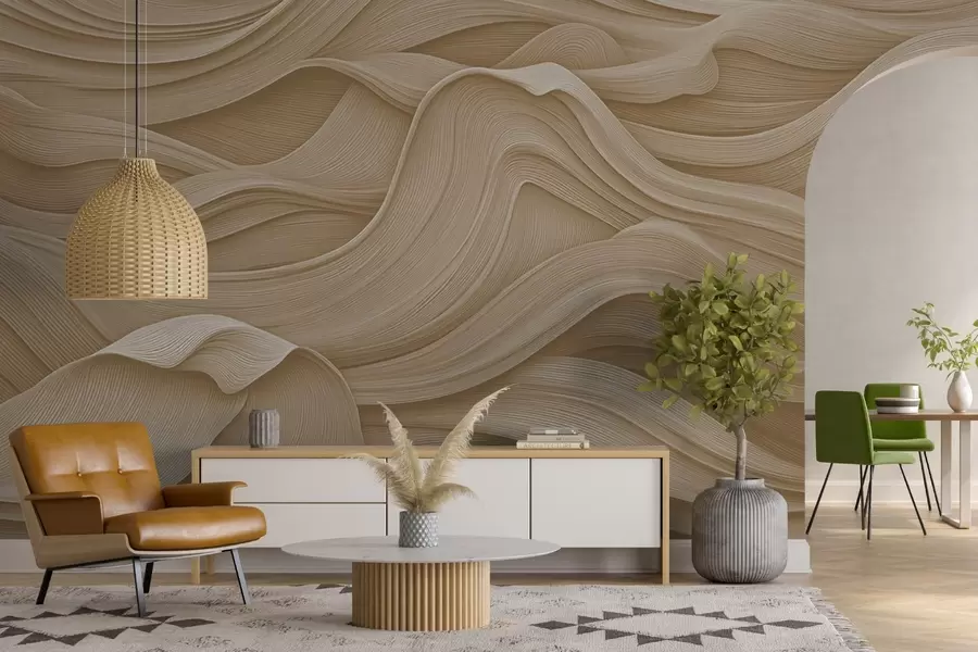 fototapeter Beige bølger w02311v2