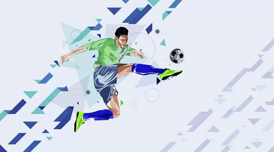 fototapeter fotballspilleren som sparker ballen w02401