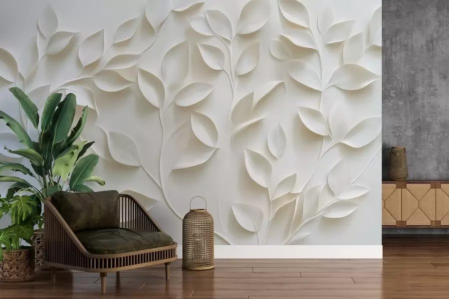 fototapeter Voluminøse grener med blader w02504