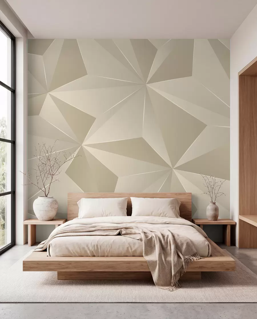 fototapeter Beige geometrisk relieff u42449
