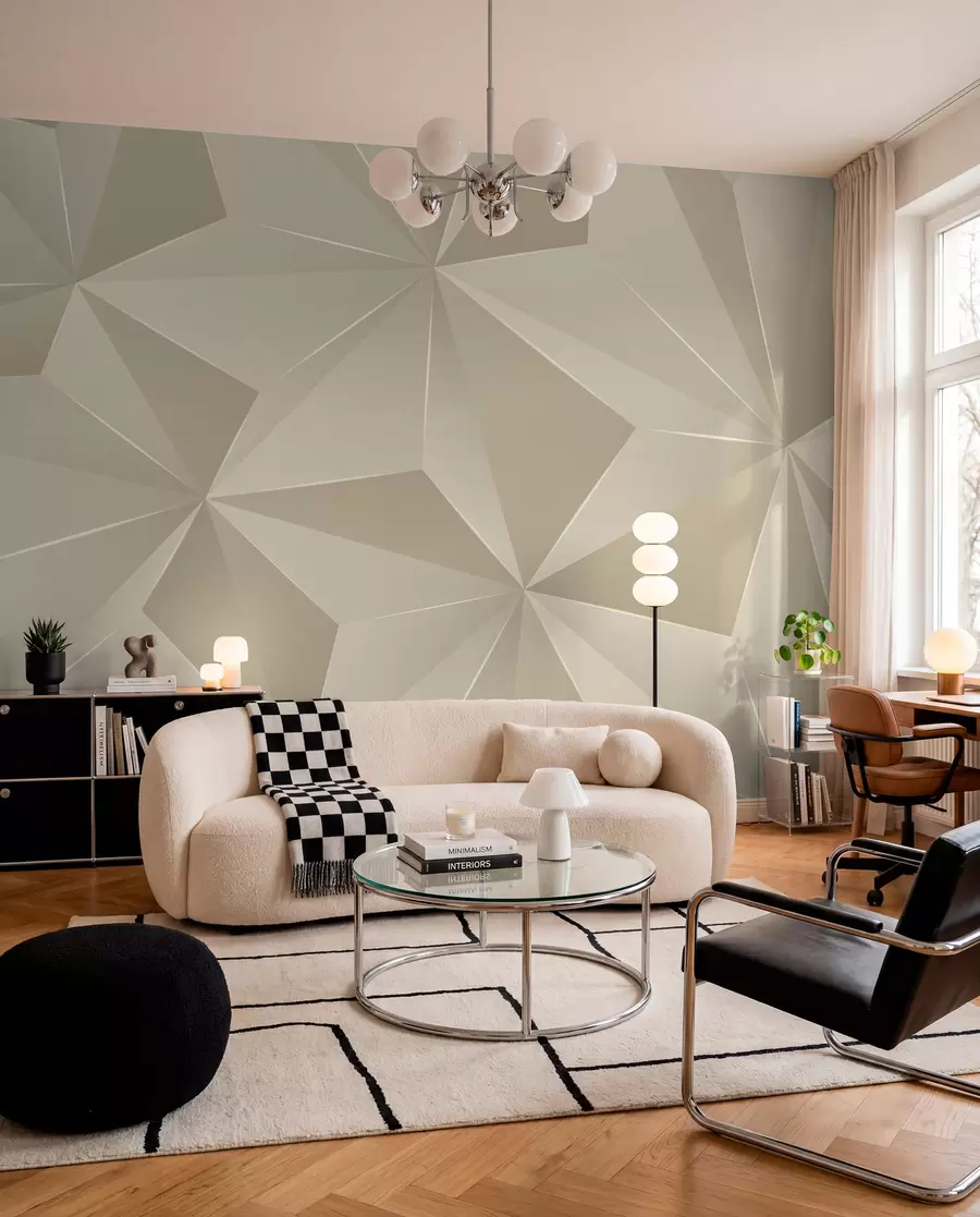 fototapeter Beige geometrisk relieff u42449