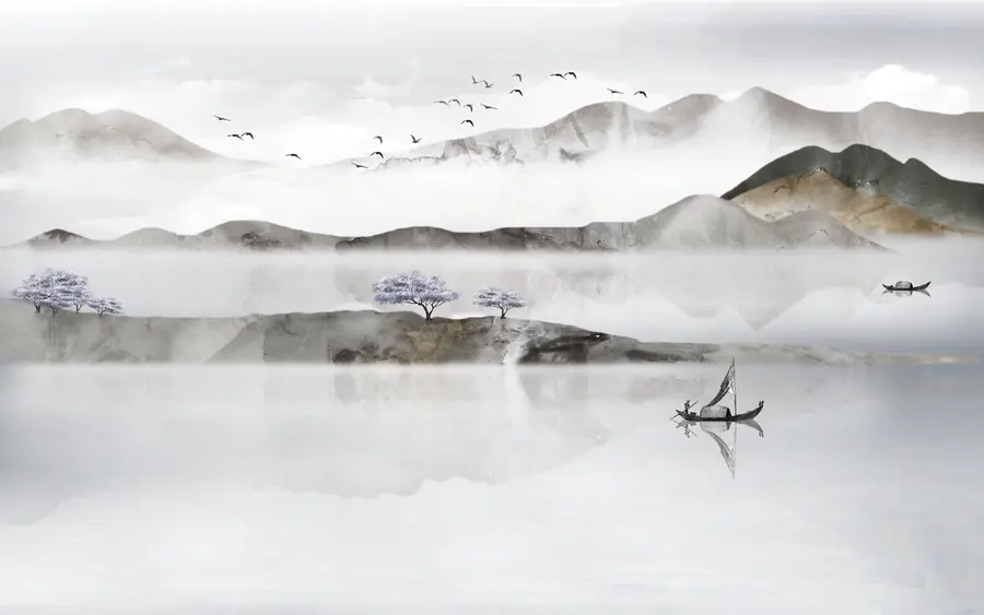 fototapeter Vann, himmel og fjell u46157