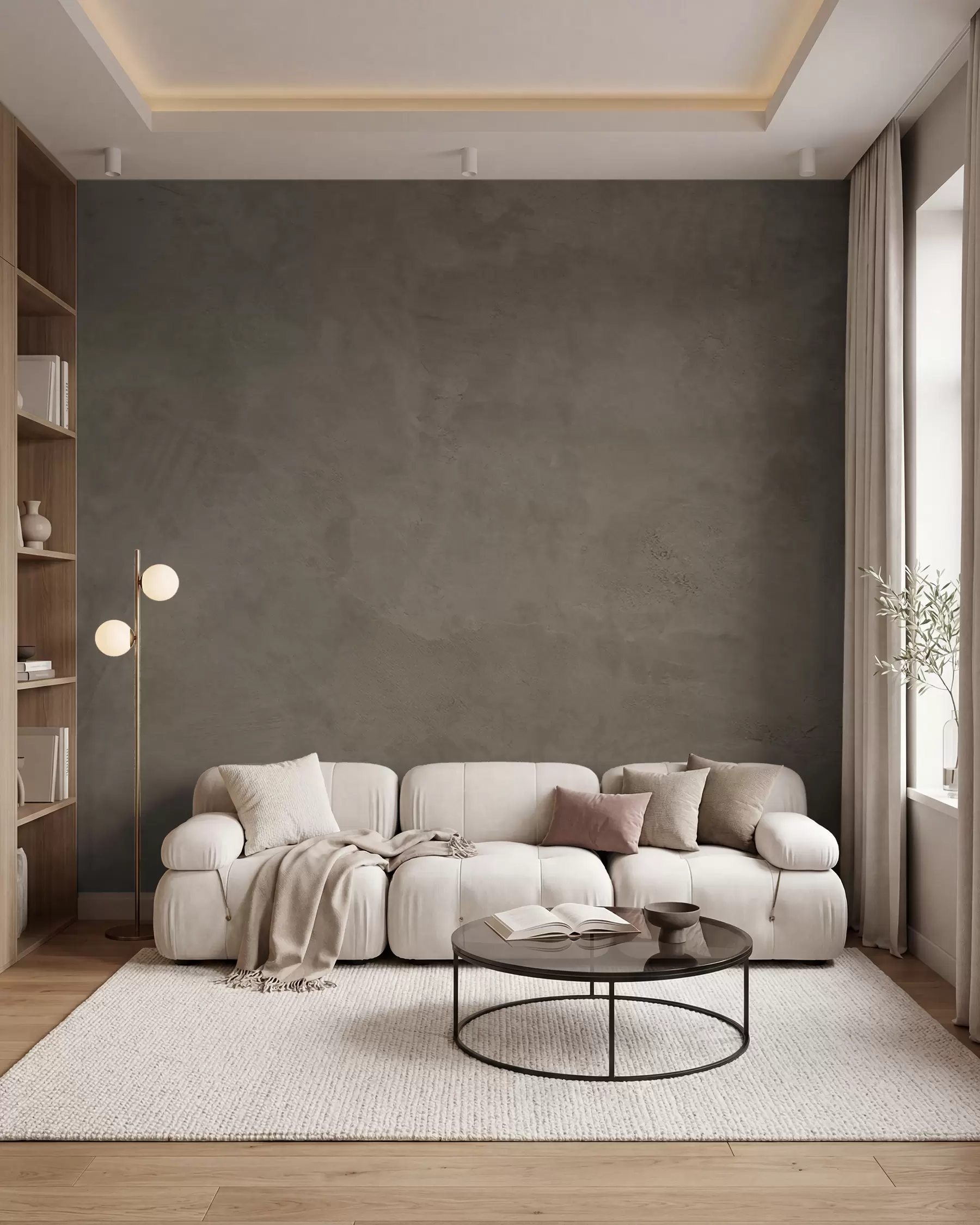 fototapeter Brun og beige bakgrunn med betongveggeffekt w02553v3