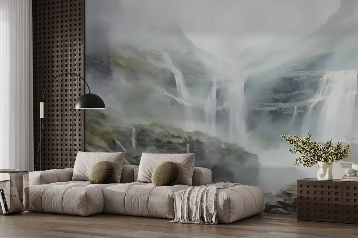 fototapeter Foss i tåke w08572