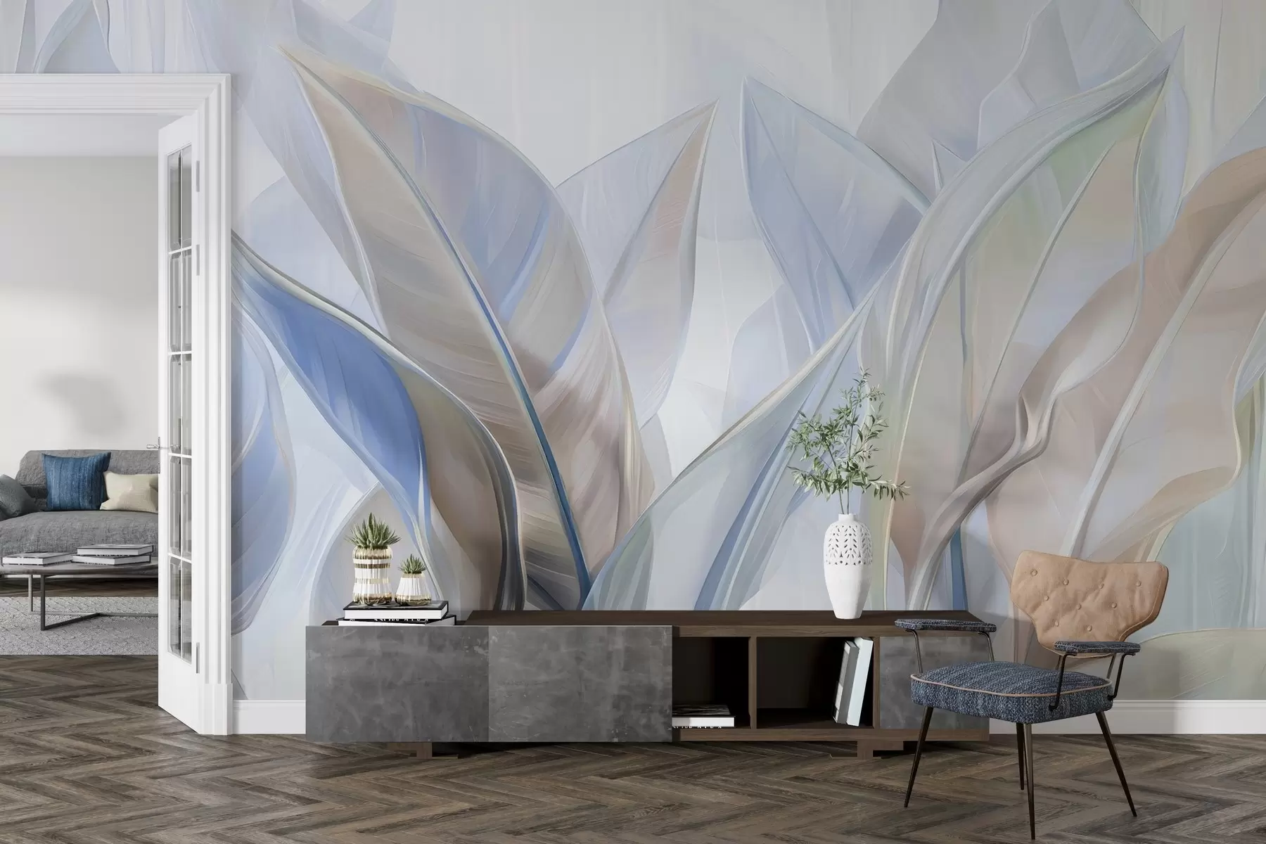 fototapeter Stiliserte flerfargede blader w02624v1