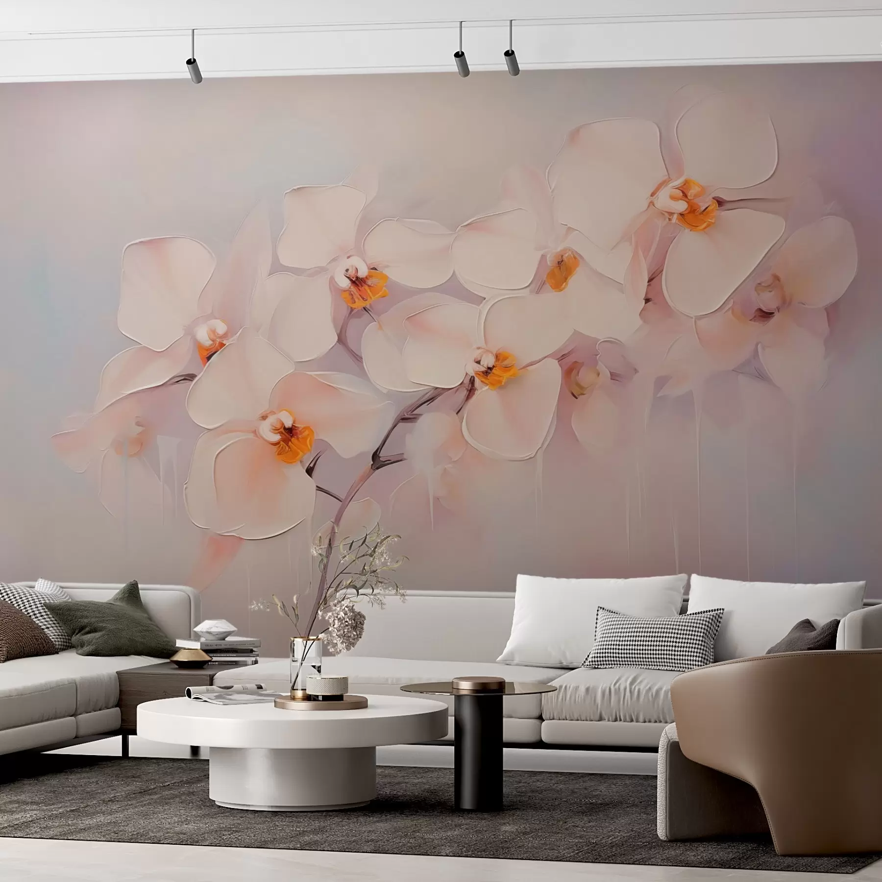 fototapeter Imitasjonsmaleri av orkidegren w02707