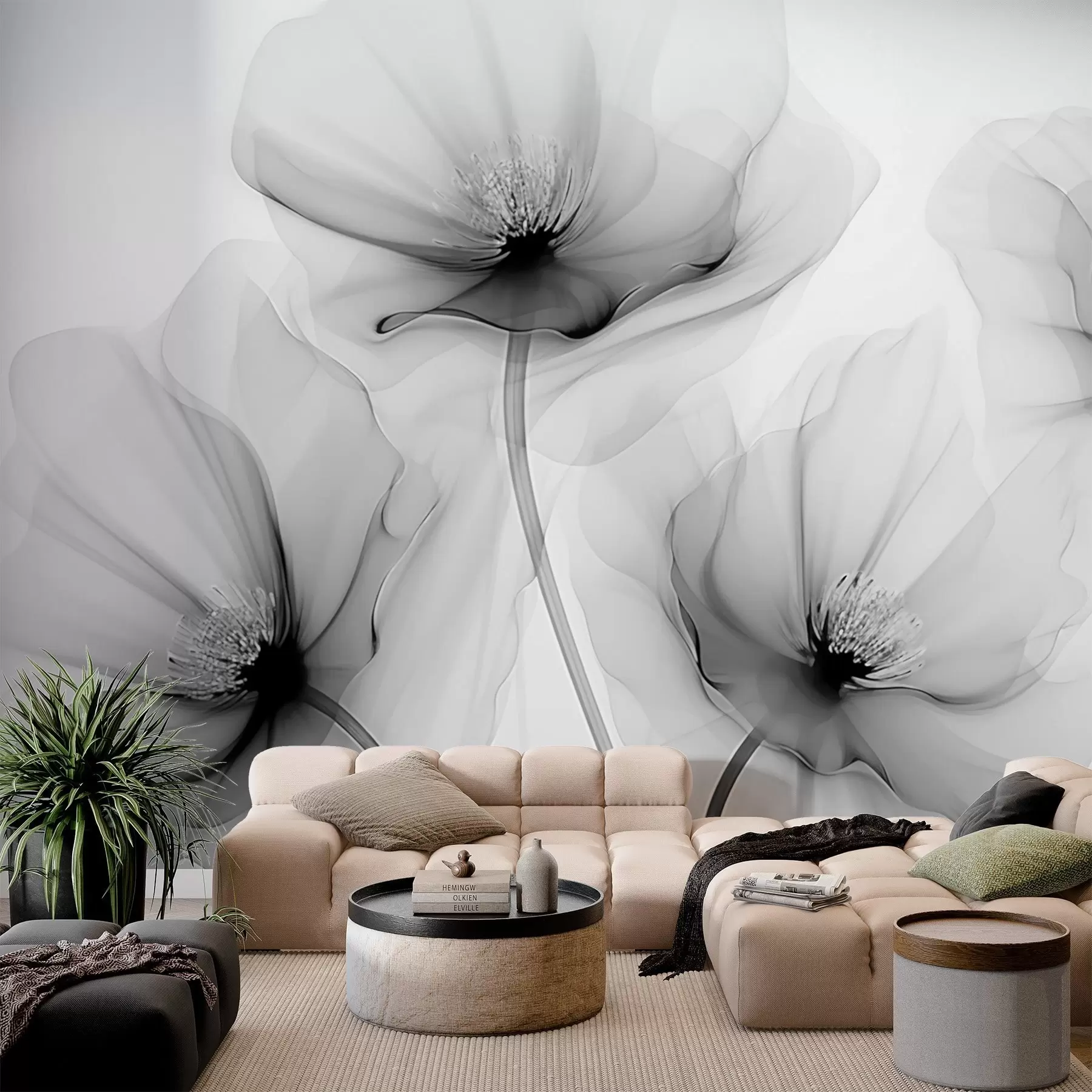 fototapeter Gjennomsiktige blomster w02696v2