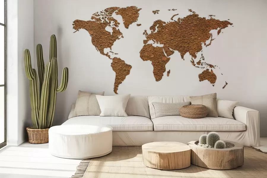 fototapeter Verdenskart med mose, natur, beige fargepalett  w02657v4