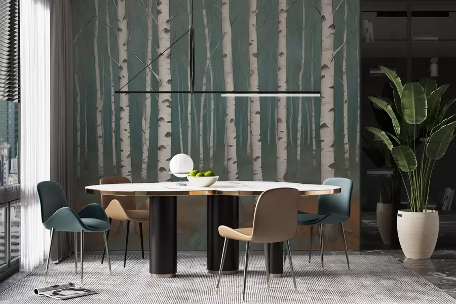 fototapeter Akvarellbjørker w02845