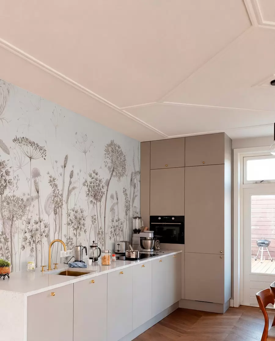 fototapeter Luftige løvetann og villblomster i akvarellstil w08637